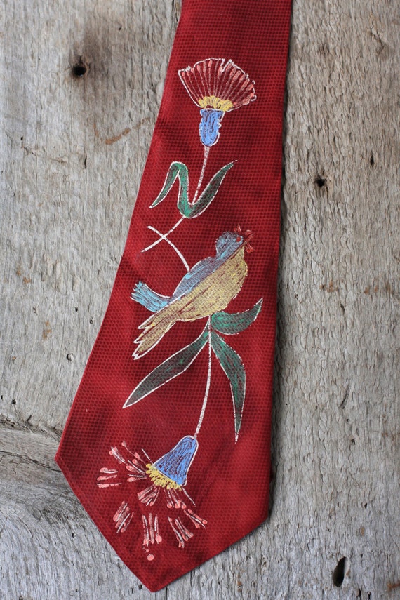 Vintage Handpainted Neck Tie - image 2