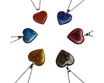NFC Jewelry, Heart Resin Pendant containing a NFC chip allowing you to include a personal message of your choice (NFC technology)