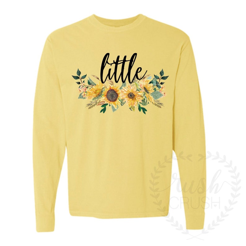 Big Little Sunflower Comfort Colors Long Sleeve Shirt Big Etsy