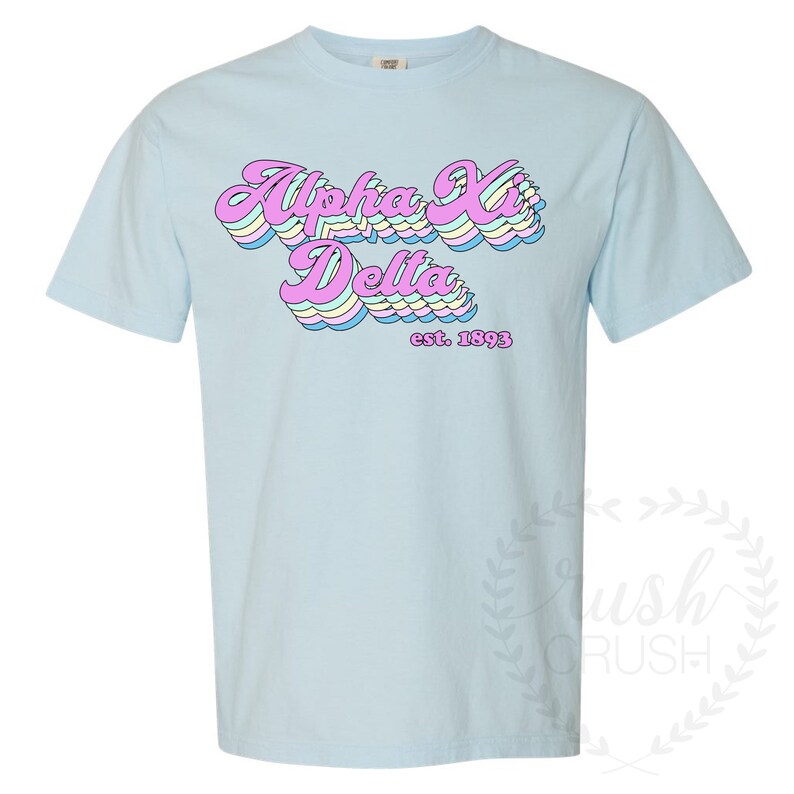 Alpha Xi Delta Retro Tee Comfort Colors Shirt Alpha Xi Etsy