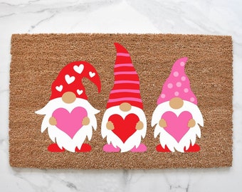 Valentine's Day Gnome Doormat, Valentine's Day Doormat, Welcome Mat, Gnome Decor, Outdoor Rug, Front Door Mat, Valentine's Day Decor, Gnomes