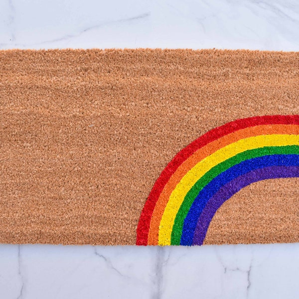 Rainbow Doormat, Cute Doormat, Spring Doormat, Welcome Mat, Spring Decor, Outdoor Rug, Summer Doormat, Rainbow Decor, Summer Decor, Doormat