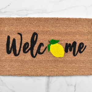 Lemon Welcome Doormat, Cute Doormat, Summer Doormat, Welcome Mat, Lemon Doormat, Outdoor Rug, Front Door Mat, Welcome Doormat, Farmhouse Rug image 2