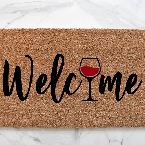 Wine Doormat, Welcome Mat, Wine Decor, Outdoor Rug, Red Wine, Front Door Mat, White Wine, Wine Lover, Happy Hour, Front Porch Decor, Welcome