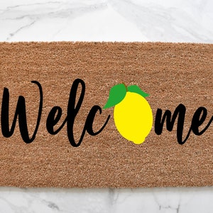 Lemon Welcome Doormat, Cute Doormat, Summer Doormat, Welcome Mat, Lemon Doormat, Outdoor Rug, Front Door Mat, Welcome Doormat, Farmhouse Rug image 1