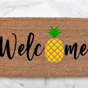 Welcome Doormat, Pineapple Doormat, Summer Decor, Cute Doormat, Summer Doormat, Pineapple, Summertime, Welcome Mat, Outdoor Rug, Springtime