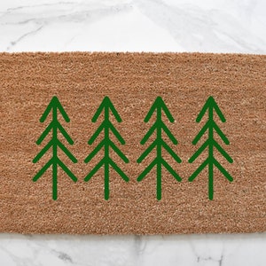 Pine Tree Doormat, Cute Doormat, Christmas Doormat, Outdoor Rug, Christmas Decor, Welcome Mat, Pine Trees, Winter Decor, Farmhouse Decor GREEN