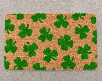 Shamrock Doormat, Four Leaf Clover Doormat, St Patrick's Day Decor, Cute Doormat, St Patrick's Day Doormat, Green Decor, Lucky Doormat, Rug