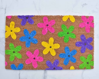 Flower Doormat, Spring Doormat, Cute Doormat, Welcome Mat, Outdoor Rug, Spring Decor, Flower Power, Flower Decor, Housewarming, Doormat, Rug