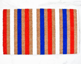 USA Striped Doormat, Cute Doormat, 4th Of July Doormat, Welcome Mat, Summer Doormat, Outdoor Rug, Porch Decor, 4th Of July Decor, USA Decor