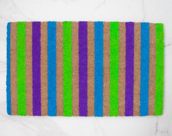 Striped Doormat, Cute Doormat, Spring Doormat, Welcome Mat, Outdoor Rug, Summer Doormat, Striped Decor, Summer Decor, Colorful Doormat, Rug