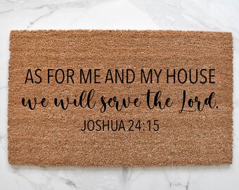 As for Me and My House We Will Serve the Lord Doormat Cute | Etsy