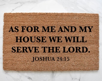 As for Me and My House We Will Serve the Lord Doormat Cute | Etsy