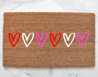 Heart Doormat, Cute Doormat, Welcome Mat, Love, Outdoor Rug, Valentine's Day Doormat, Porch Decor, Entryway, Valentine's Day Decor, Hearts