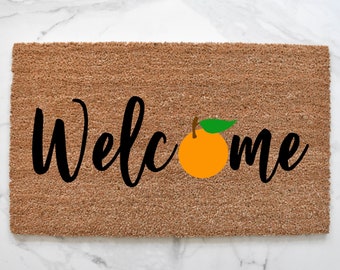 Orange Doormat, Summer Doormat, Fruit Decor, Orange Decor, Summer Decor, Fruit Doormat, Citrus, Welcome Mat, Cute Doormat, Outdoor Decor