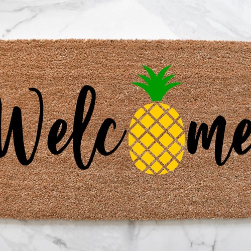 Pineapple Doormat Summer Doormat Pineapple Decor Cute Etsy