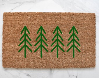 Pine Tree Doormat, Cute Doormat, Christmas Doormat, Outdoor Rug, Christmas Decor, Welcome Mat, Pine Trees, Winter Decor, Farmhouse Decor