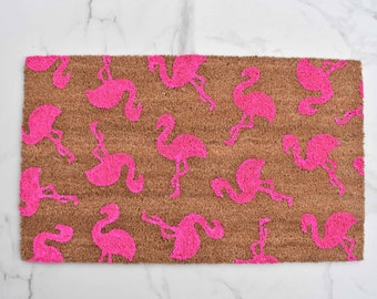 Flamingo Doormat, Summer Doormat, Welcome Mat, Outdoor Mat, Cute Doormat, Flamingo, Entryway, Outdoor Decor, Spring Doormat, Pink Flamingo