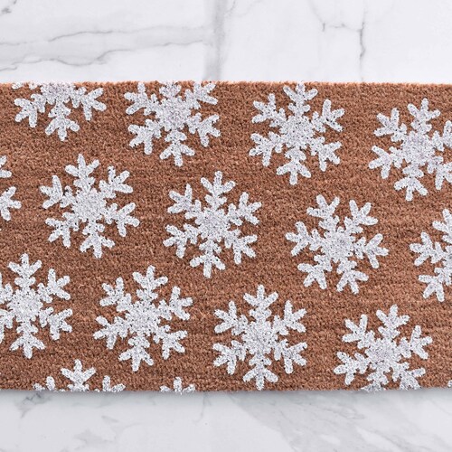 Snowflakes Doormat Christmas Holiday Rug Outdoor Etsy