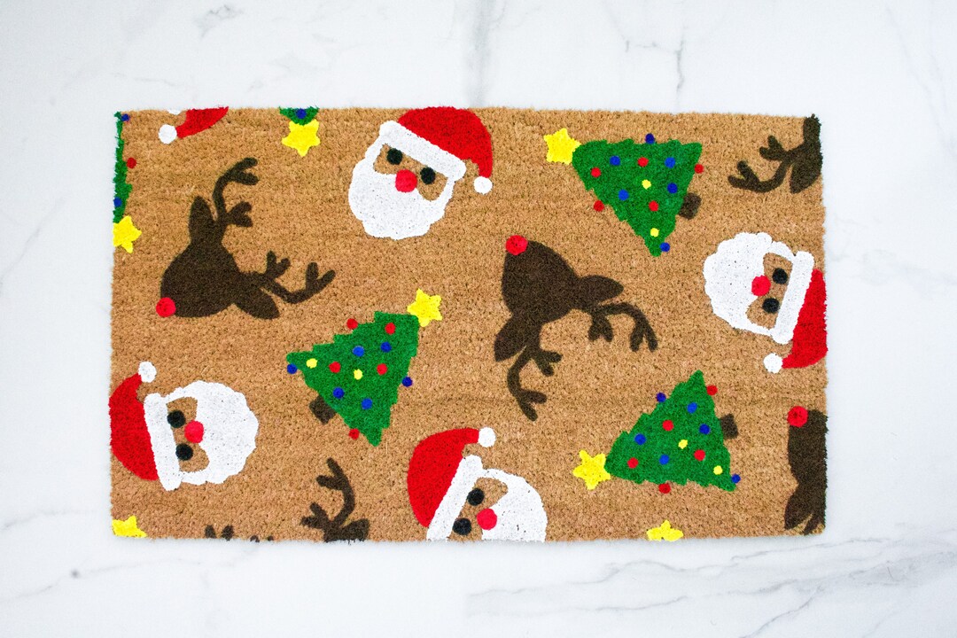 Christmas Doormat Winter Doormat Mat Cute Doormat Etsy