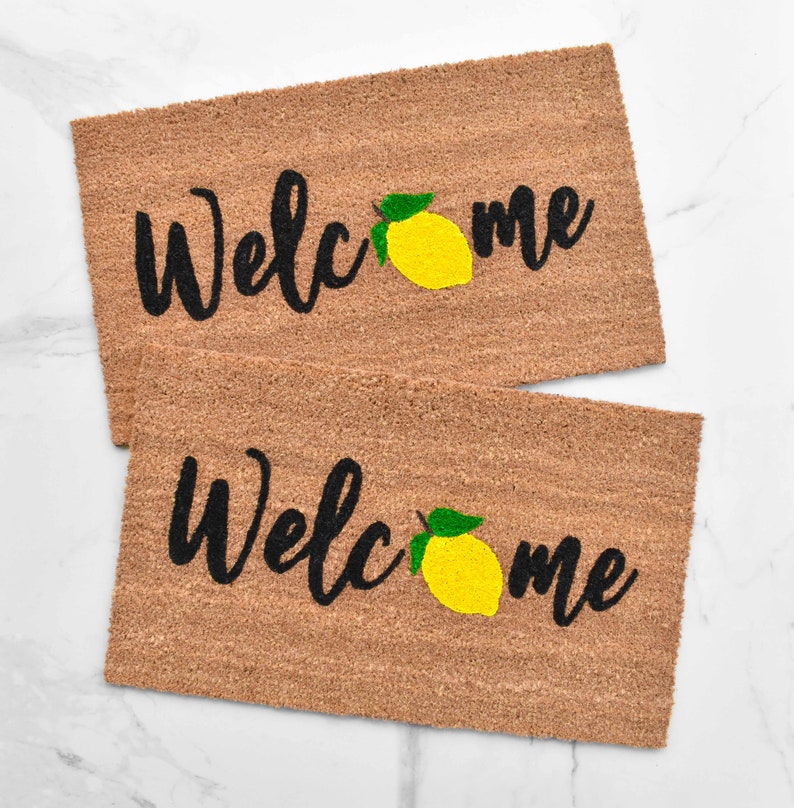 Lemon Welcome Doormat, Cute Doormat, Summer Doormat, Welcome Mat, Lemon Doormat, Outdoor Rug, Front Door Mat, Welcome Doormat, Farmhouse Rug image 3