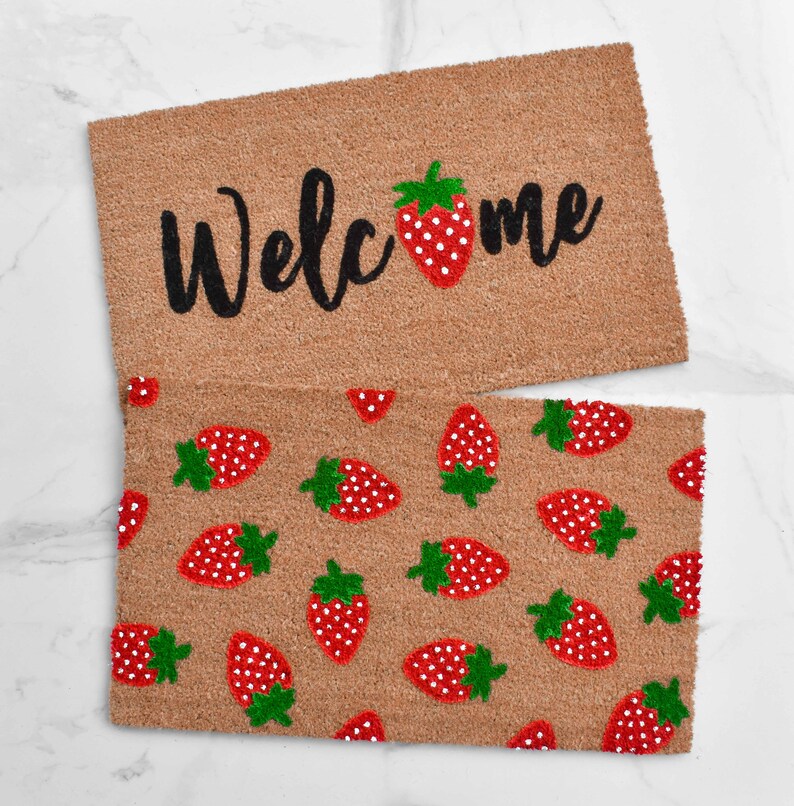 Strawberry Doormat Summer Doormat Cute Doormat Mat Etsy