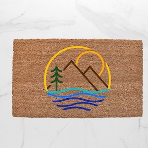Nature Doormat, Outdoor Decor, Welcome Mat, Mountain Doormat, Camping Decor, Outdoorsy, Hiking Doormat, Outdoor Rug, Cute Doormat, Entryway