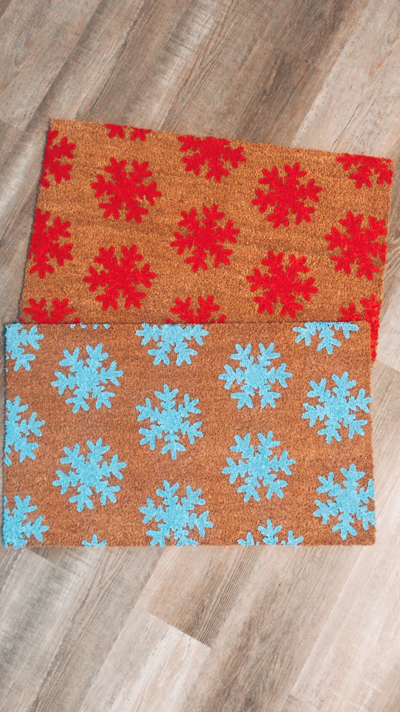 Snowflake Doormat Winter Doormat Cute Doormat Snow Etsy