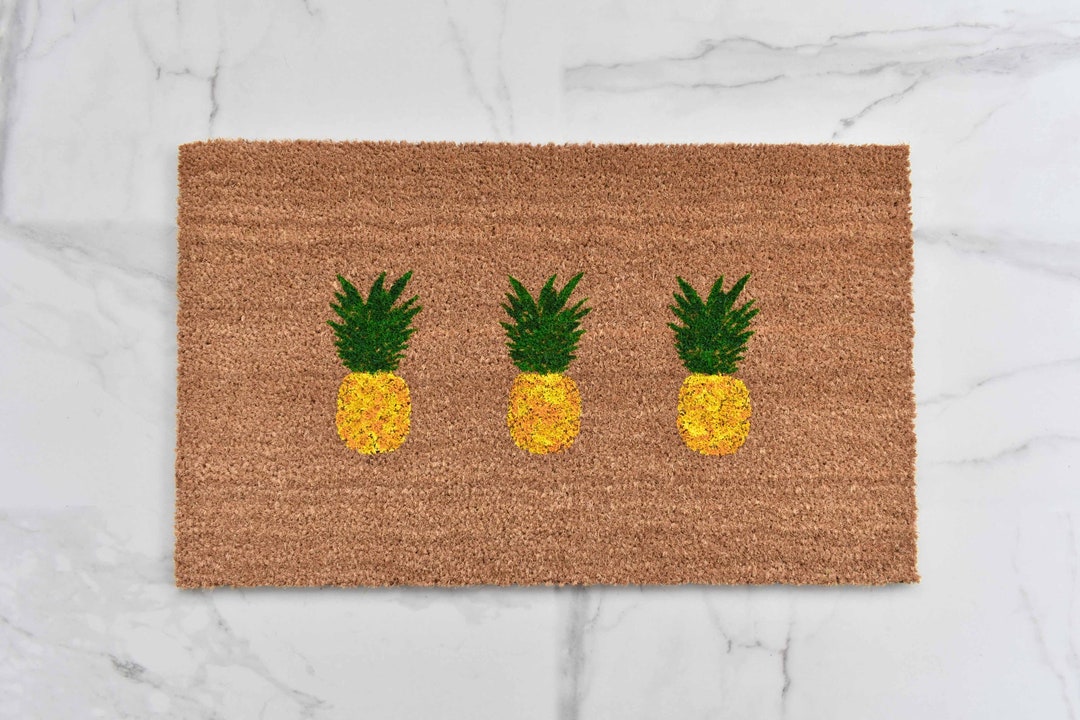 Pineapple Doormat Cute Doormat Pineapple Decor Mat Etsy