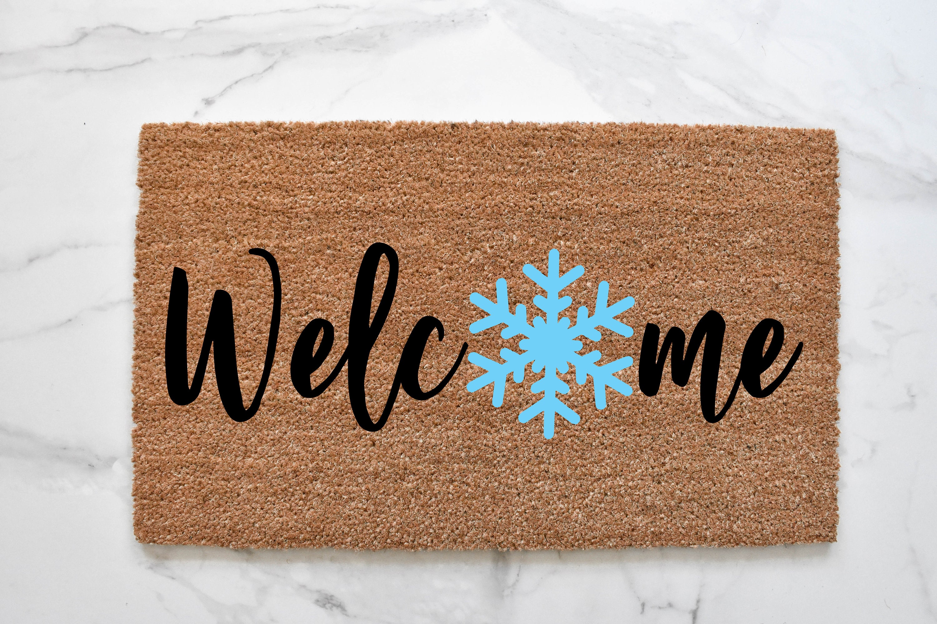 Non-Slip and Washable Winter Doormat Rubber Back Snowflakes Door Mat Rugs  for Indoor Outdoor Christmas Door Mat Xmas Welcome Christmas Mat