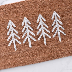 Pine Tree Doormat, Cute Doormat, Christmas Doormat, Outdoor Rug, Christmas Decor, Welcome Mat, Pine Trees, Winter Decor, Farmhouse Decor image 5