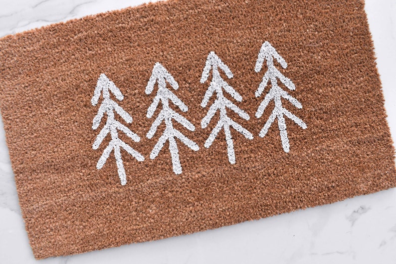 Pine Tree Doormat, Cute Doormat, Christmas Doormat, Outdoor Rug, Christmas Decor, Welcome Mat, Pine Trees, Winter Decor, Farmhouse Decor image 5