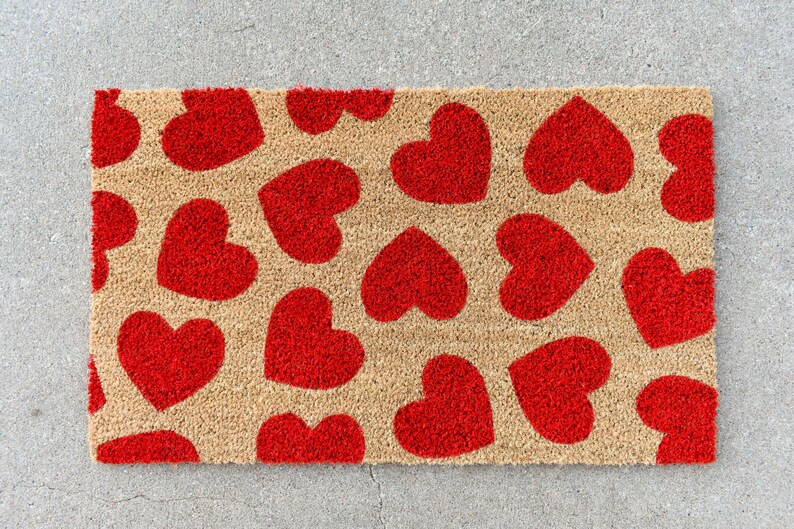 Heart Doormat Cute Doormat Valentine's Day Decor Etsy