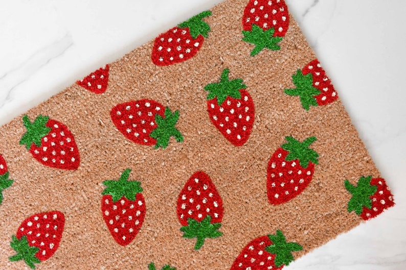 Strawberry Doormat Summer Doormat Cute Doormat Mat Etsy