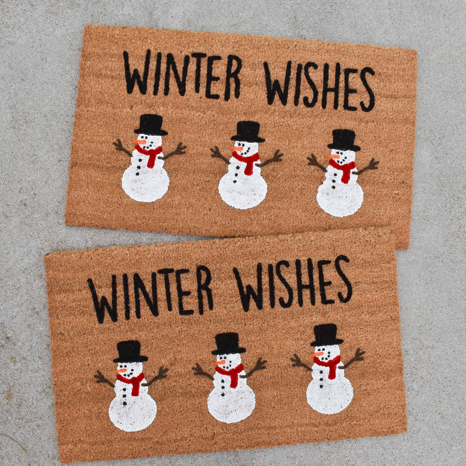 Winter Wishes Doormat Snowman Doormat Cute Doormat - Etsy