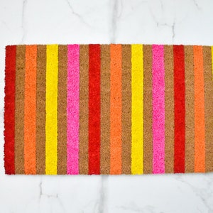 Striped Doormat, Cute Doormat, Spring Doormat, Welcome Mat, Outdoor Rug, Summer Doormat, Striped Decor, Summer Decor, Colorful Doormat, Rug image 2