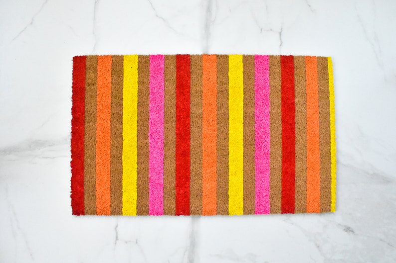 Striped Doormat, Cute Doormat, Spring Doormat, Welcome Mat, Outdoor Rug, Summer Doormat, Striped Decor, Summer Decor, Colorful Doormat, Rug image 2