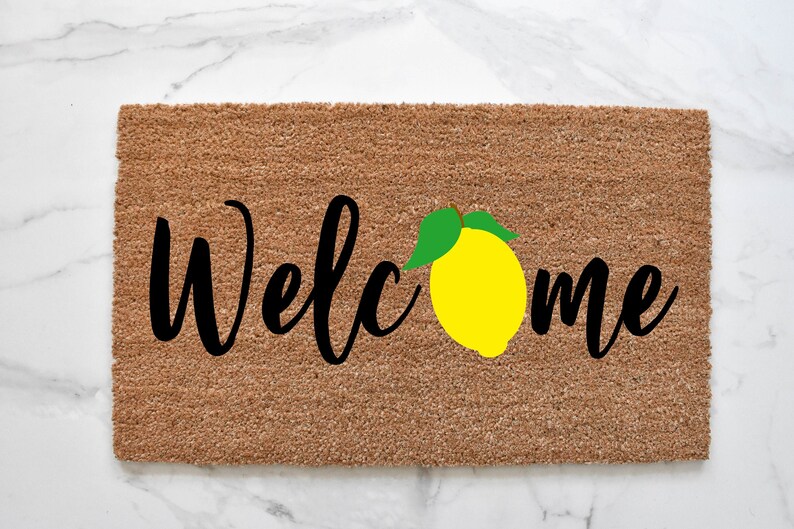 Lemon Welcome Doormat, Cute Doormat, Summer Doormat, Welcome Mat, Lemon Doormat, Outdoor Rug, Front Door Mat, Welcome Doormat, Farmhouse Rug image 1