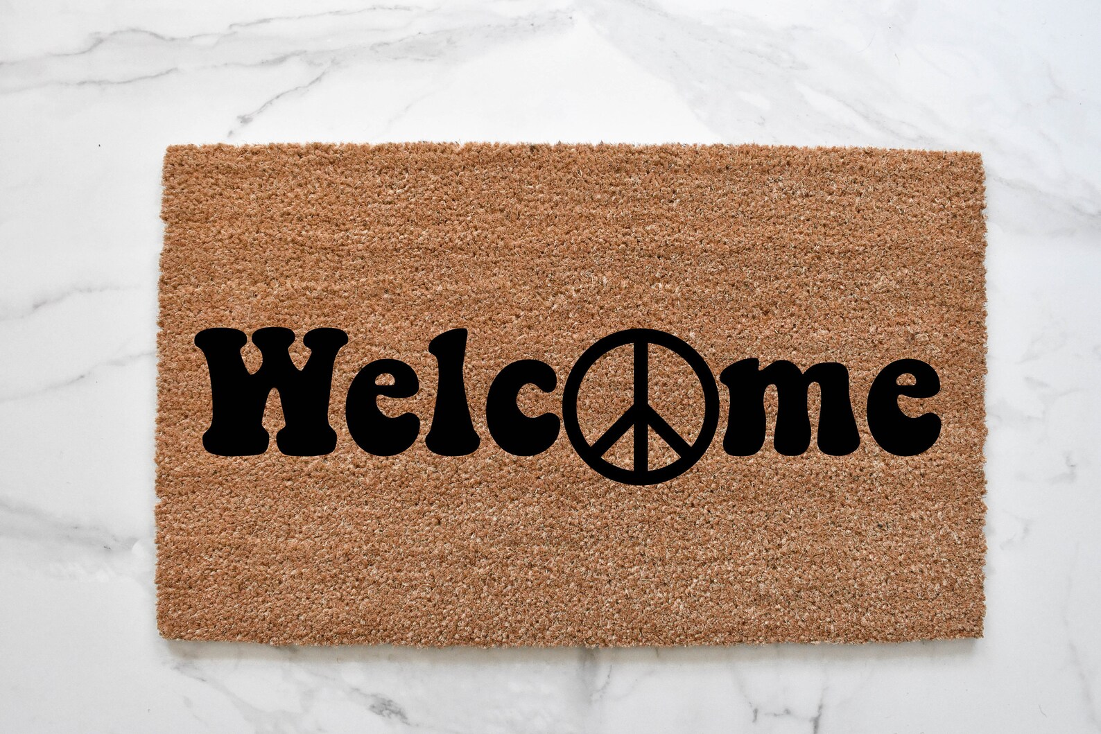 Peace Sign Doormat Doormat Front Door Mat Be Groovy Etsy