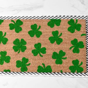 Shamrock Doormat, Four Leaf Clover Doormat, St Patrick's Day Decor ...