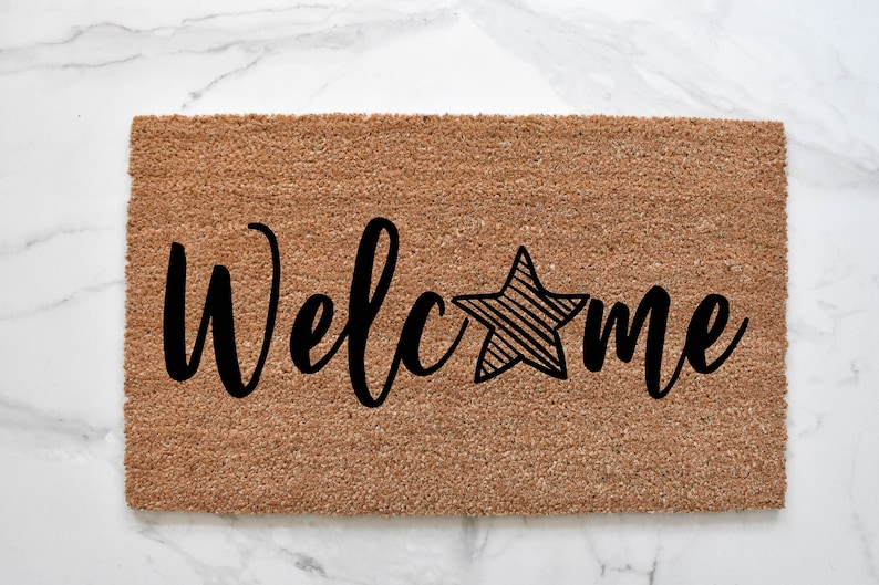 Cute Doormat Summer Decor 4th Of July Doormat Front Porch Decor Summer Doormat Patriotic Decor Welcome Mat Star Doormat Star Decor