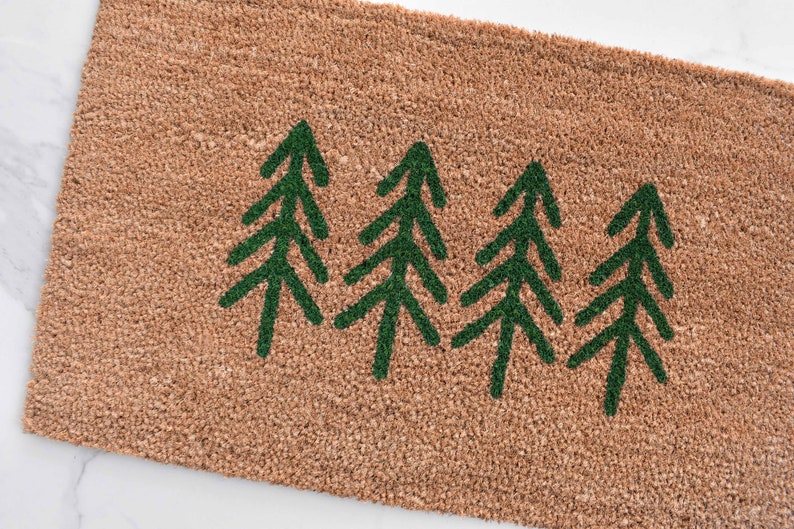 Pine Tree Doormat, Cute Doormat, Christmas Doormat, Outdoor Rug, Christmas Decor, Welcome Mat, Pine Trees, Winter Decor, Farmhouse Decor image 6