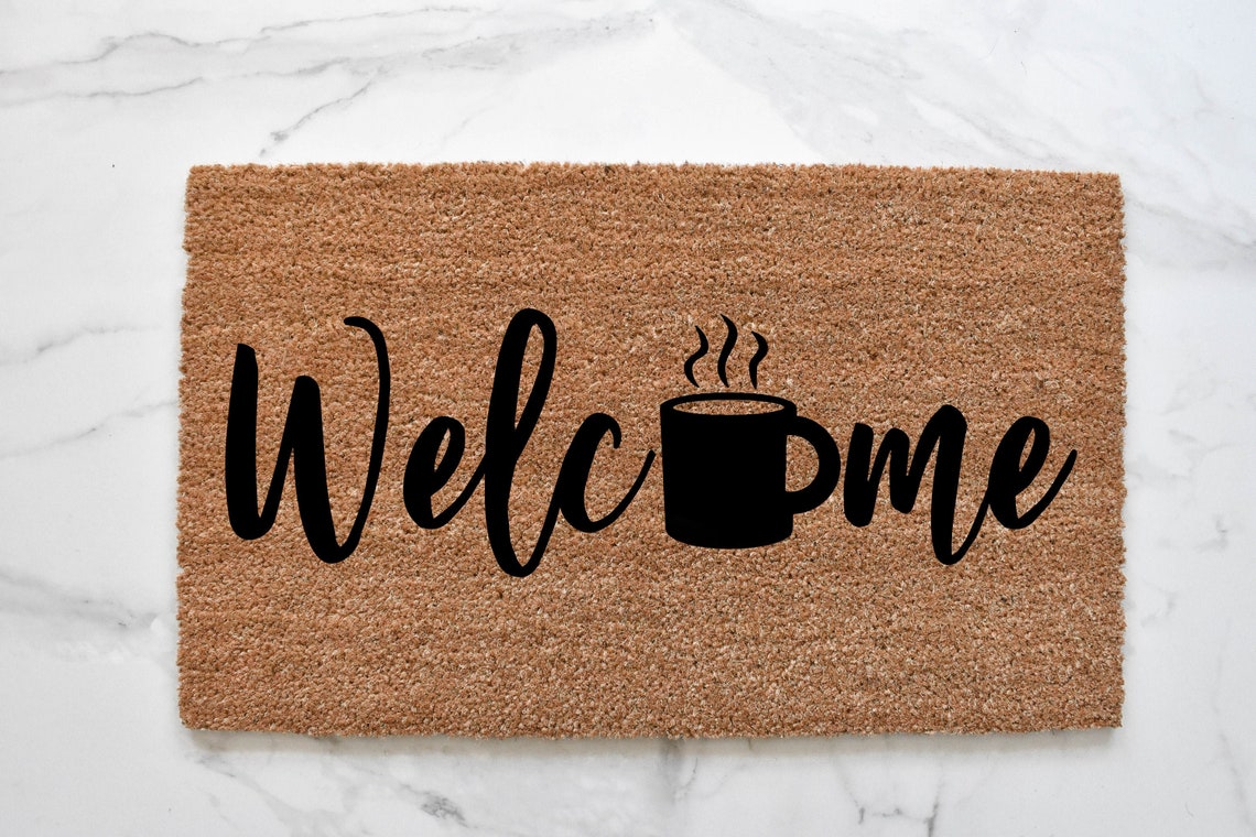 Coffee Doormat Cute Doormat Doormat Mat Etsy Norway