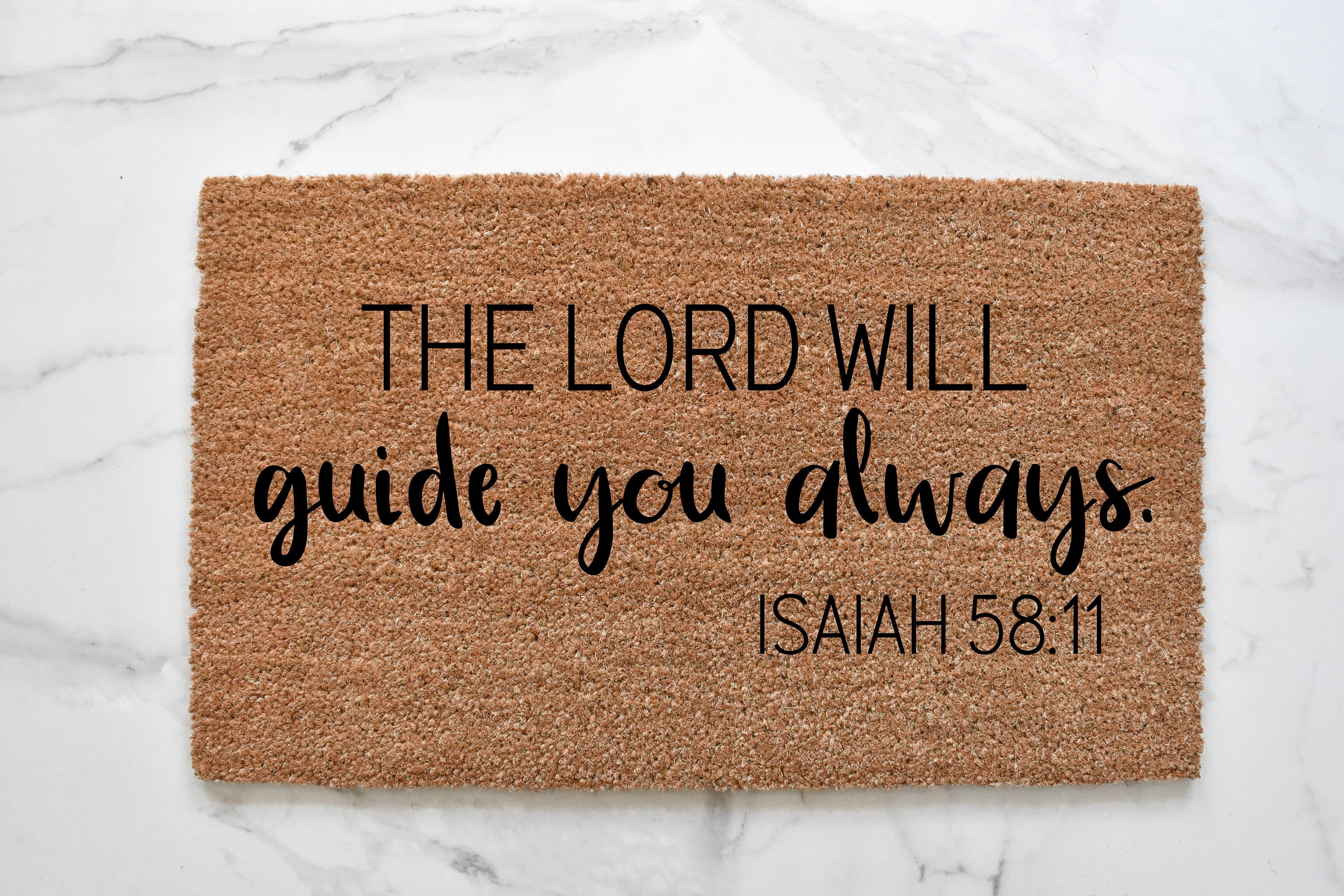 Christian Doormat Cute Doormat The Lord Will Guide You Etsy