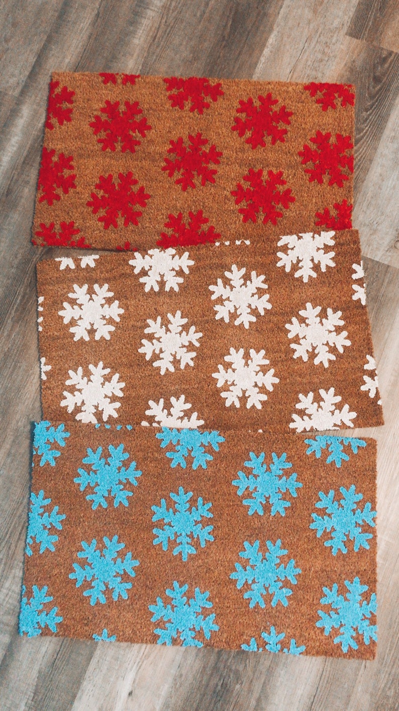 Snowflake Doormat Winter Doormat Cute Doormat Snow Etsy