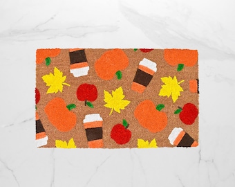 Fall Doormat, Autumn Doormat, Welcome Mat, Fall Porch Decor, Autumn Decor, Outdoor Rug, Front Door Mat, Pumpkin Doormat, Cute Doormat, Leaf