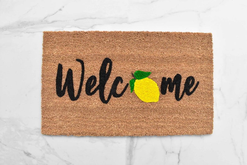 Lemon Welcome Doormat, Cute Doormat, Summer Doormat, Welcome Mat, Lemon Doormat, Outdoor Rug, Front Door Mat, Welcome Doormat, Farmhouse Rug image 2