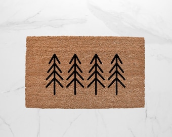 Pine Tree Doormat, Cute Doormat, Christmas Doormat, Outdoor Rug, Christmas Decor, Welcome Mat, Pine Trees, Winter Decor, Farmhouse Decor