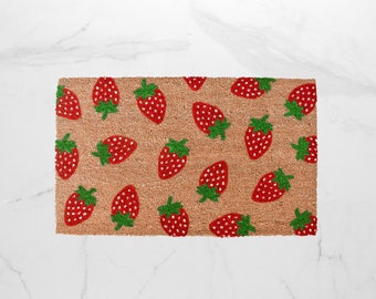 Strawberry Doormat, Summer Doormat, Cute Doormat, Welcome Mat, Outdoor Rug, Strawberries, Doormat, Summer Decor, Housewarming Gift, Fruit
