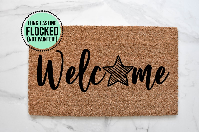 Cute Doormat Summer Decor 4th Of July Doormat Front Porch Decor Summer Doormat Patriotic Decor Welcome Mat Star Doormat Star Decor